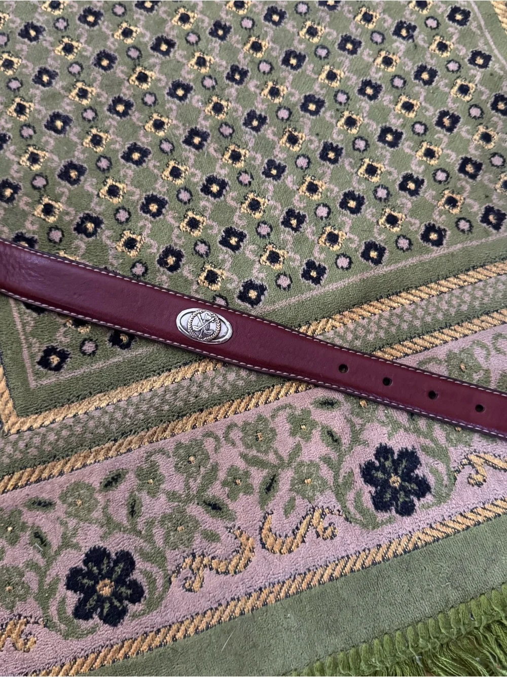 Fossil Austin Belt concho vintage brown leather silver buckle western size 36”